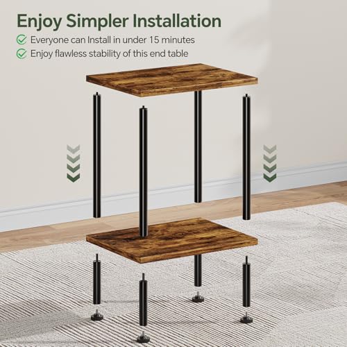 Sturdy nightstand with metal frame