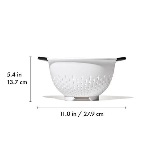 OXO 3 Qt strainer filled with fresh produce