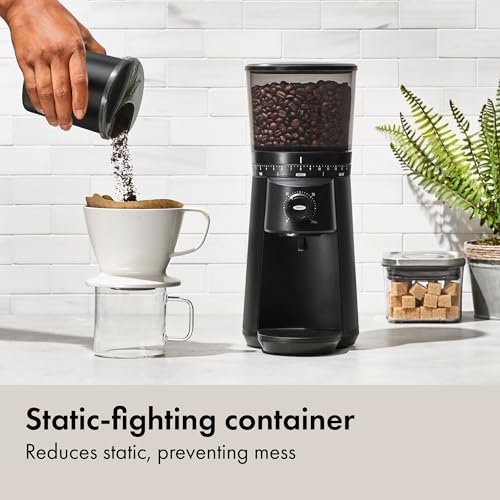 Front view of OXO 12 Oz coffee grinder interface