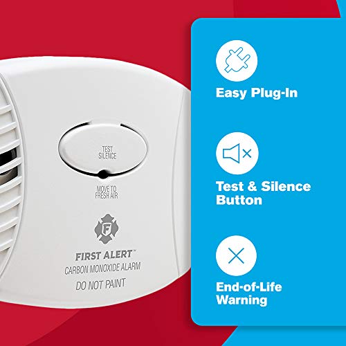 Side profile of white carbon monoxide detector