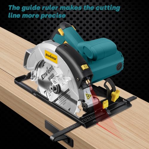 View of the depth adjustment lever and scale