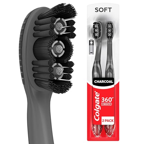 Colgate 360 Vibrate Charcoal Toothbrush, 2-Pack