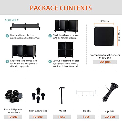 Top down view of storage cube assembly