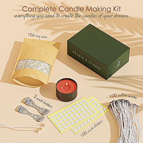 Full candle making kit contents including wax and wicks