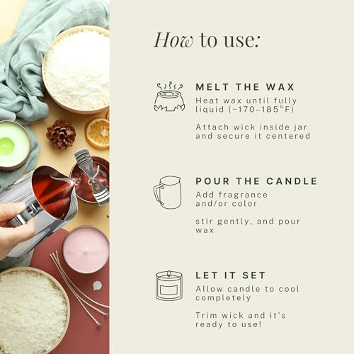Soy wax melting in a double boiler setup