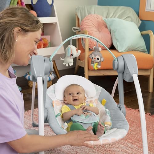 Folded frame for storage of the Bright Starts swing