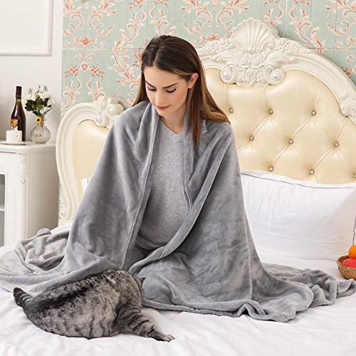 Flat lay of the KMUSET 50x60 grey throw