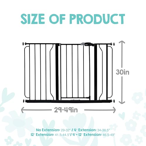 Black Regalo baby gate walk-through door