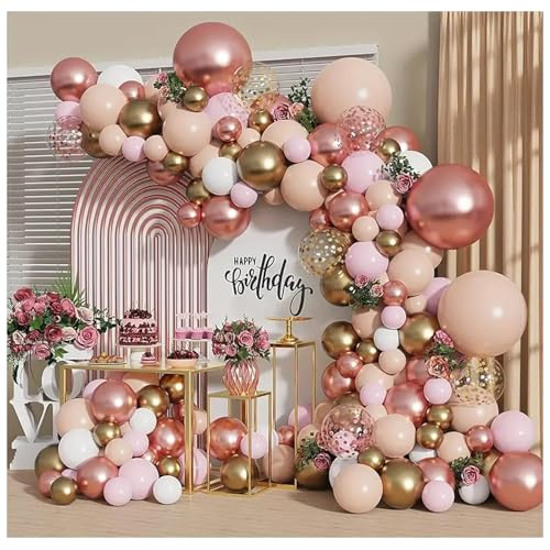 Blocesa Rose Gold Balloon Garland Arch Kit promotional view