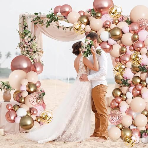 Finished balloon arch display for bridal shower