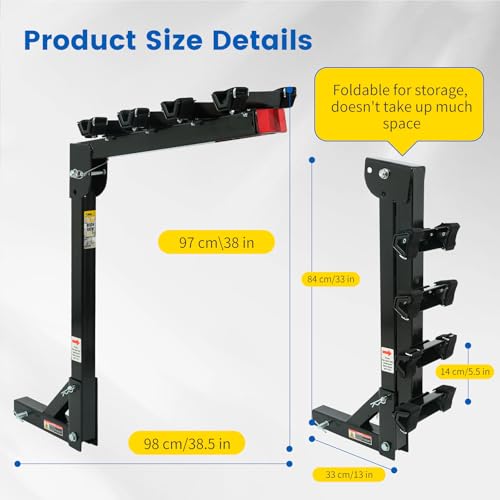 MaxxHaul 4-bike rack swing-down function