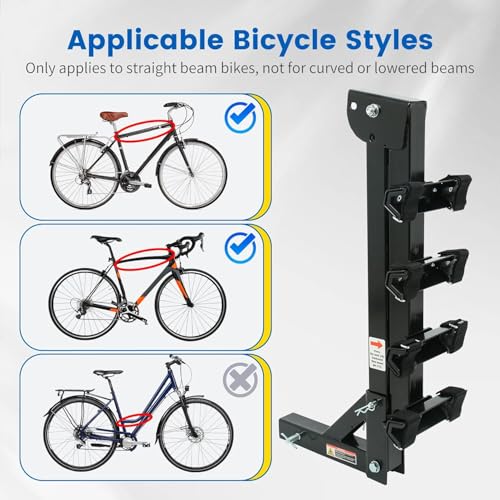 Hitch pin and safety reflector on bike rack