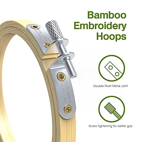 Caydo bamboo embroidery hoops, multiple sizes