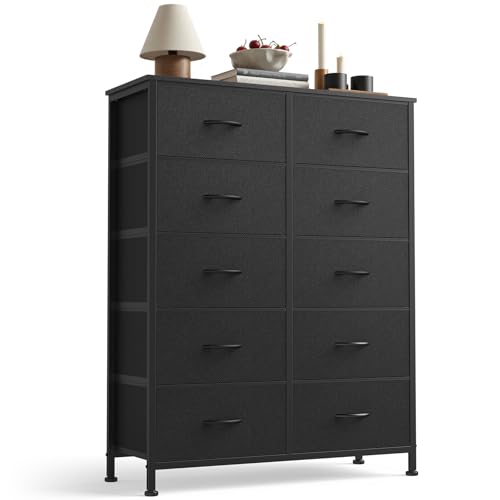 Sweetcrispy 10-drawer tall dresser in black