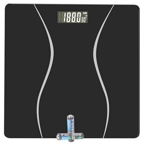 stuymQI digital bathroom scale black top view
