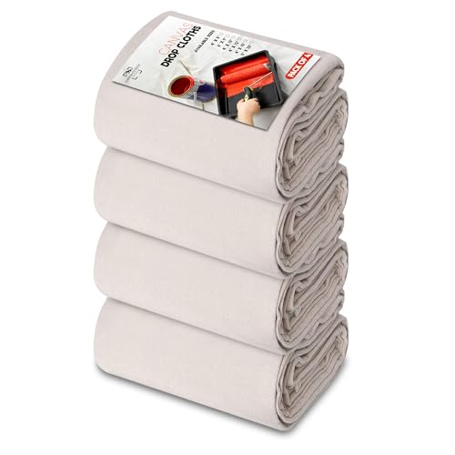 Corporate Hills 4-pack canvas drop cloths folded
