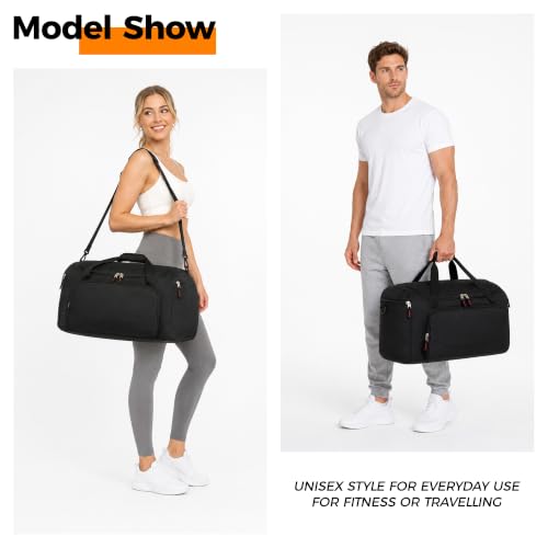 Uarition black gym bag side pocket detail