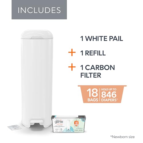 Diaper Genie Platinum Pail open lid showing disposal opening