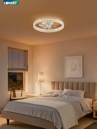 Detailed view of LEDIARY ceiling fan motor and blades
