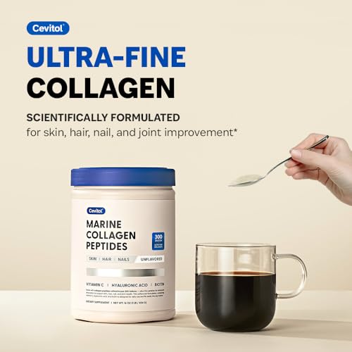 Close up of Cevitol hydrolyzed collagen powder texture