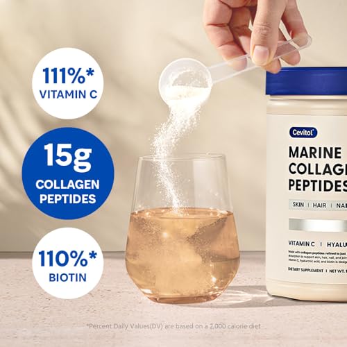 Back label of Cevitol marine collagen supplement