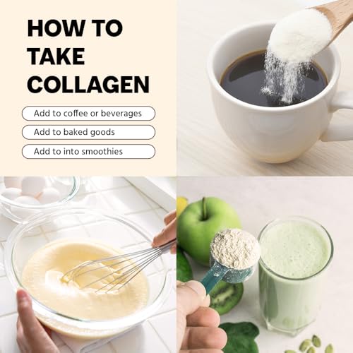 Cevitol collagen powder in a scoop