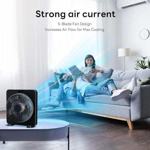 Portable box fan with hidden handle