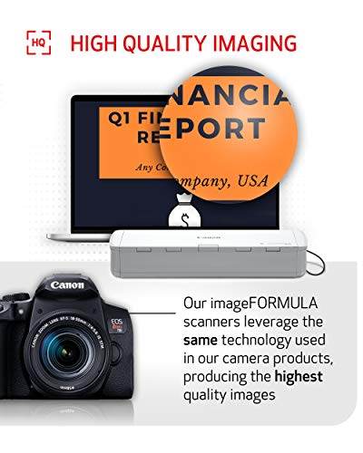 Canon R10 scanner interface with document