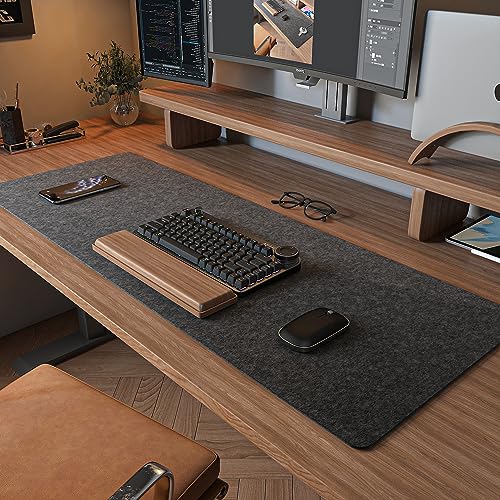 DAWNTREES felt desk mat overhead view