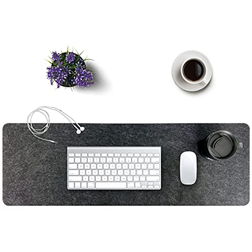 Close up of premium felt desk pad texture