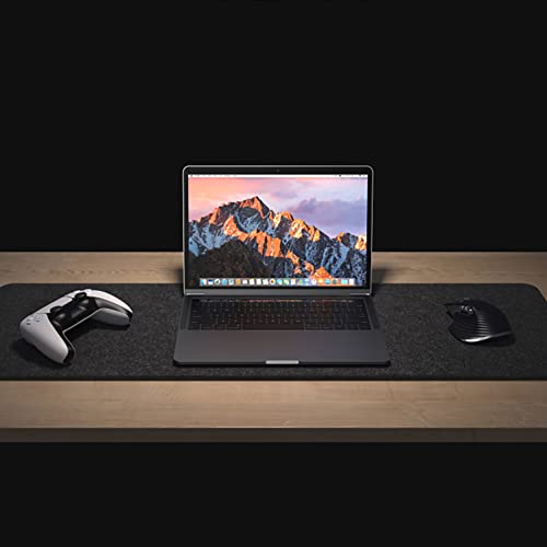 Desk mat with laptop and mouse