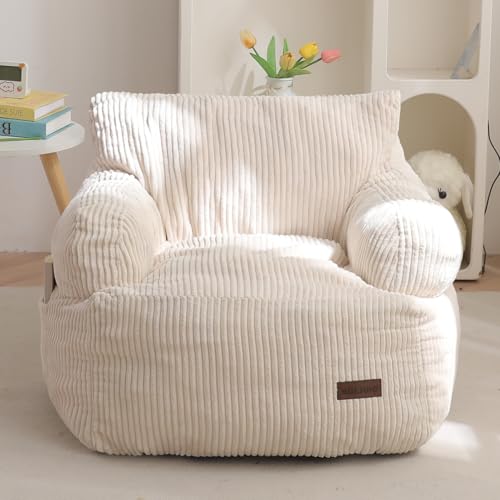 MAXYOYO Kids Bean Bag Chair Beige front view
