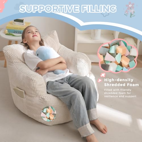 MAXYOYO bean bag chair showing corded fabric texture