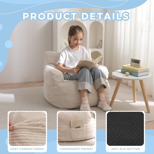 Child using the MAXYOYO kids bean bag chair