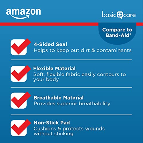 Packaging of 100 count adhesive bandages