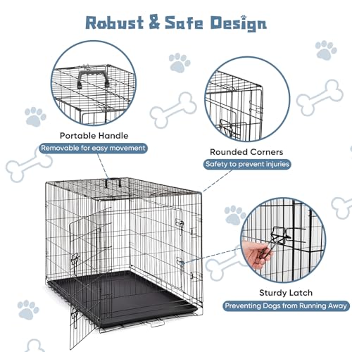 Folded DUMOS 42 inch kennel for storage