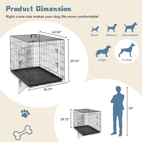 DUMOS metal wire dog crate interior