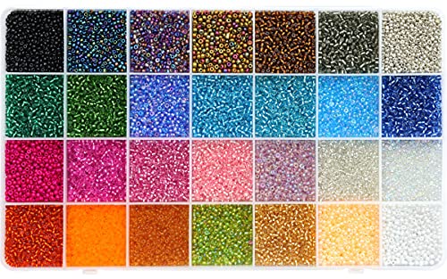 Ybxjges 24000Pcs 2mm glass seed beads kit overview