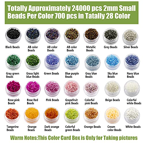 Detailed view of 28 color compartments in Ybxjges kit