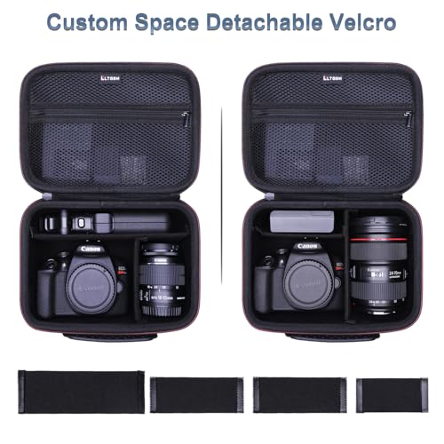 L LTGEM camera case with open lid and internal dividers