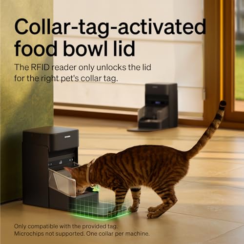 Smart cat feeder app interface showing diet tracking