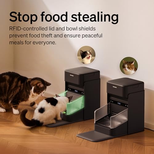 Black PETLIBRO RFID cat feeder side profile