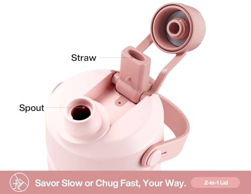 POWCAN 2-in-1 straw and spout lid close up