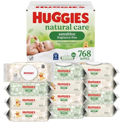 Huggies Natural Care Sensitive Baby Wipes 12-pack front view
