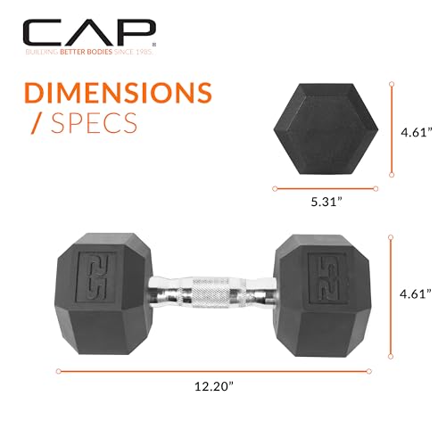 Hex dumbbell resting on gym floor