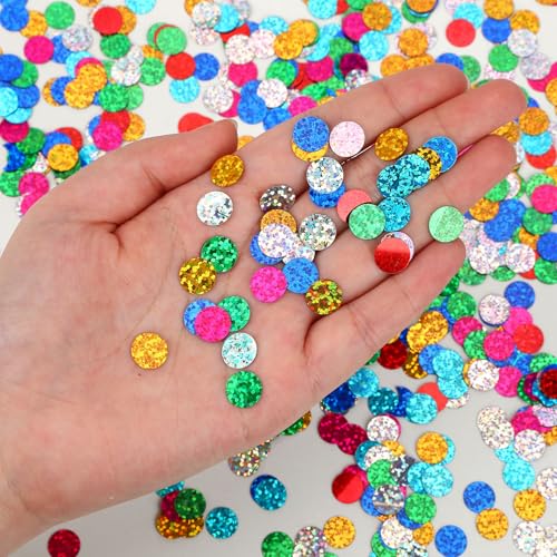Sparkling foil confetti on a table