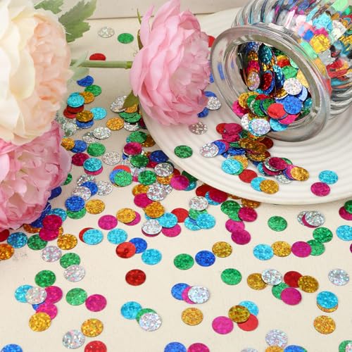 Packaged multicolor round foil confetti
