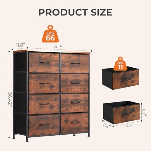 Sweetcrispy bedroom dresser showing wood top and fabric drawers
