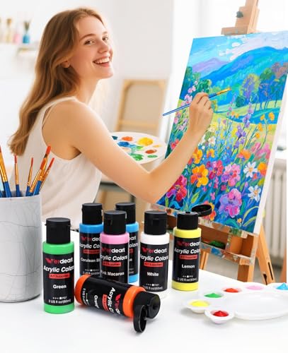 Vibrant swatches of Verdeart acrylic paint colors