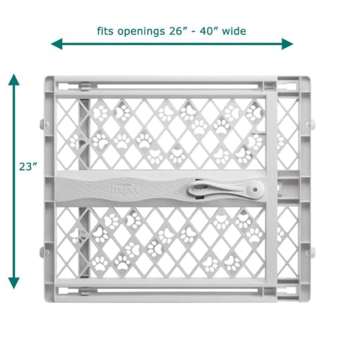 Pressure mount pet gate with paw prints